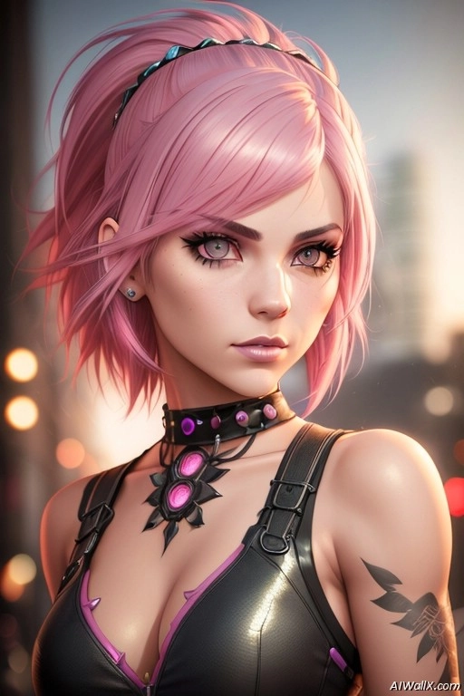 Pink Hair & Tattoo