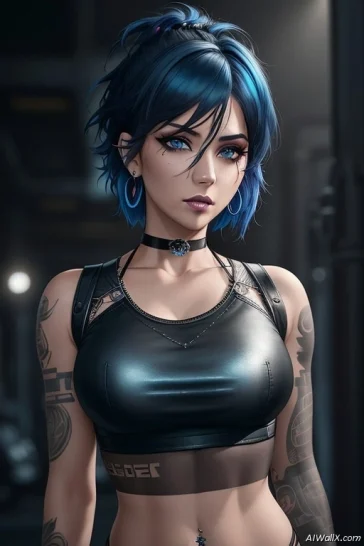 Sexy Cyberpunk ai latex top