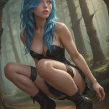 Blue Hair Hot Babe